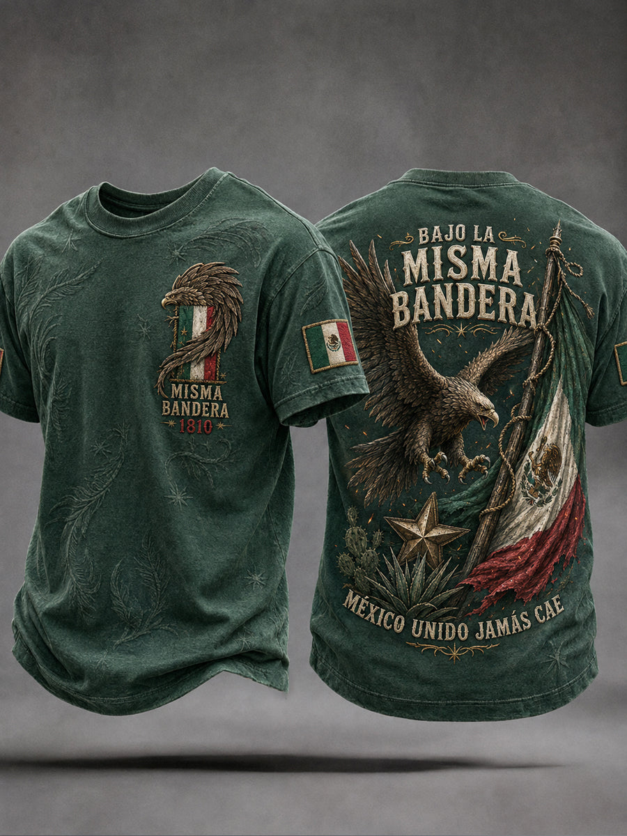 Camiseta estampada con diseño del Día de la Independencia de México para hombre