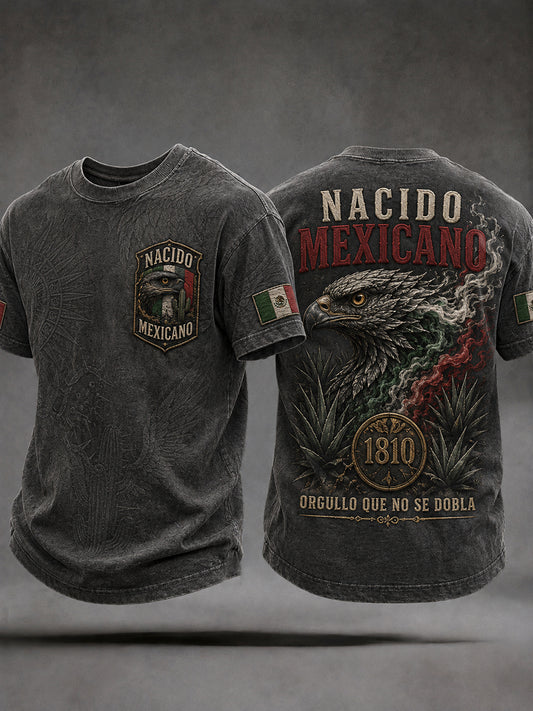 Camiseta estampada con diseño del Día de la Independencia de México para hombre