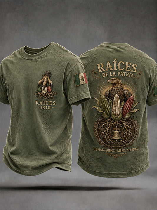 Camiseta estampada con diseño del Día de la Independencia de México para hombre