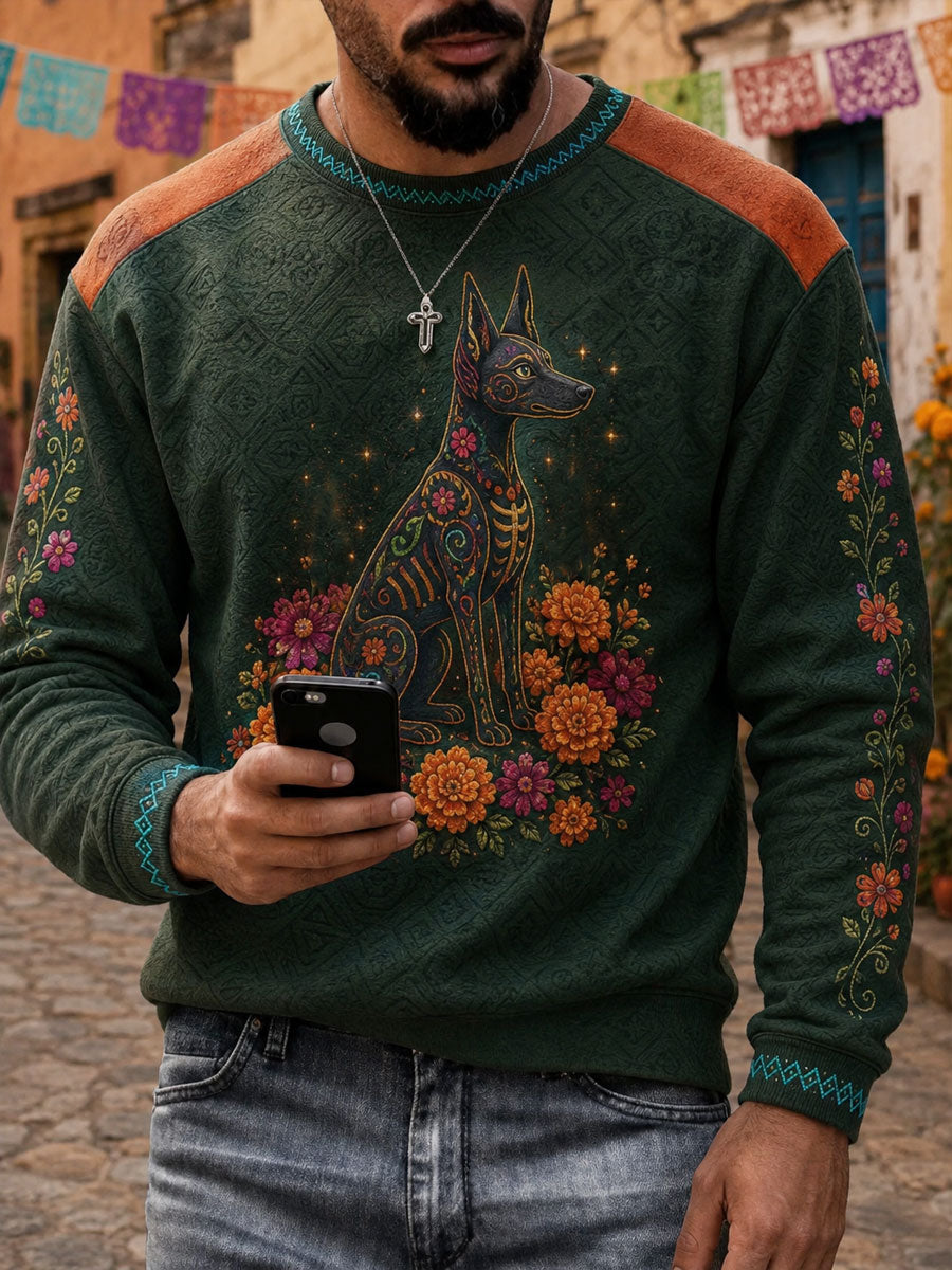 Día de los hombres México del arte muerto impreso sudadera