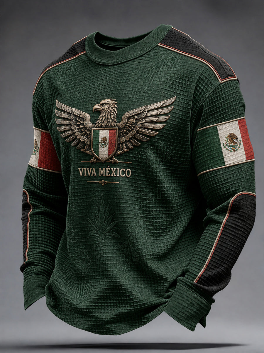 Los hombres de México Independencia Arte Impreso Waffle Sudadera