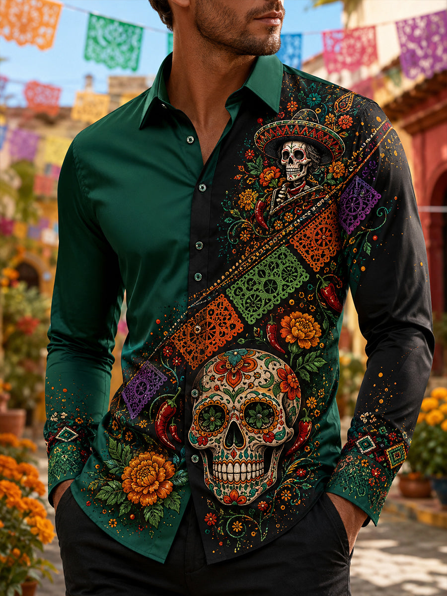Día de México de los hombres de la camiseta muerta de la galleta