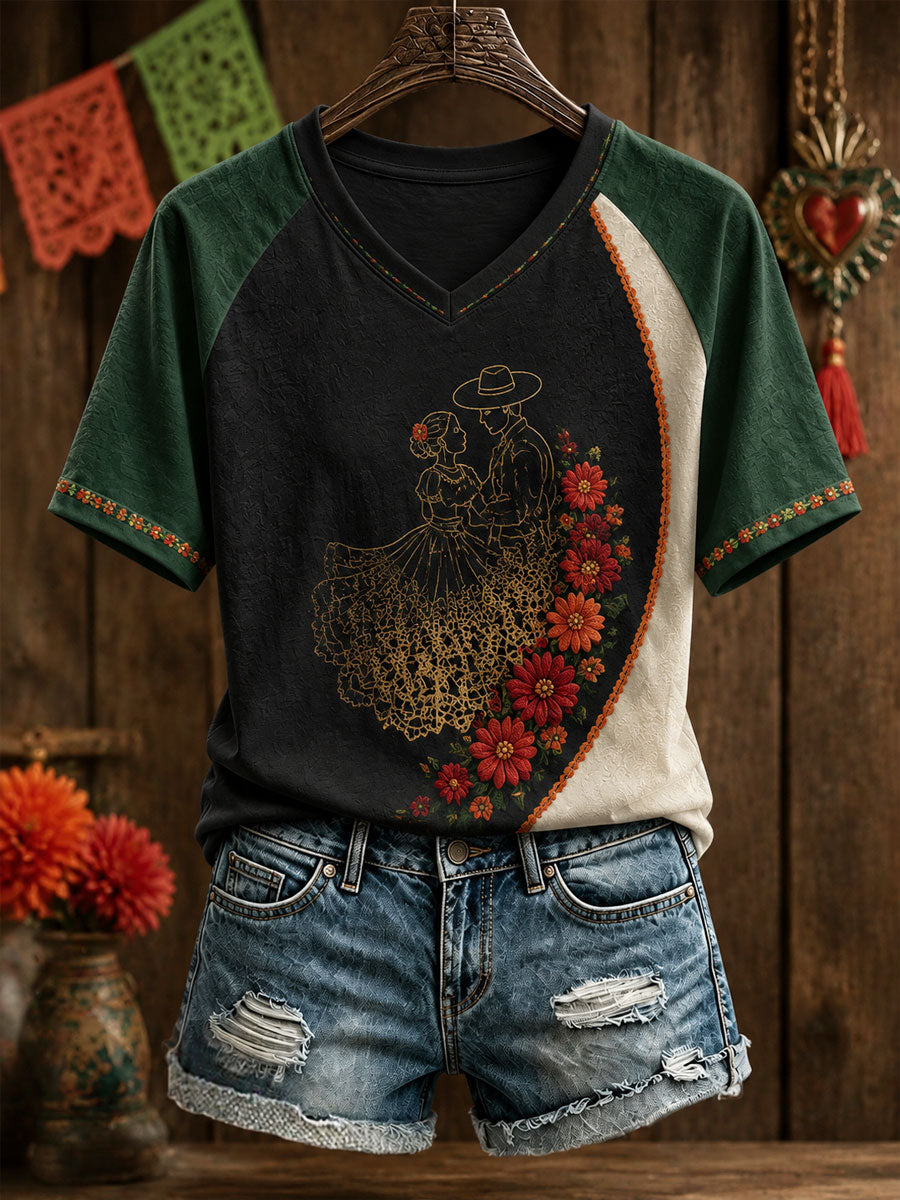 Día de México de las mujeres del arte floral muerto impreso camiseta