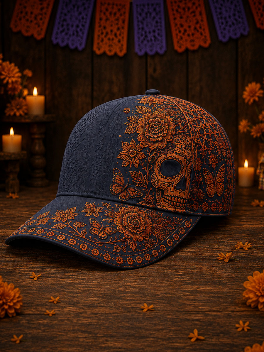 Día de México unisex del arte floral muerto impreso Sombrero