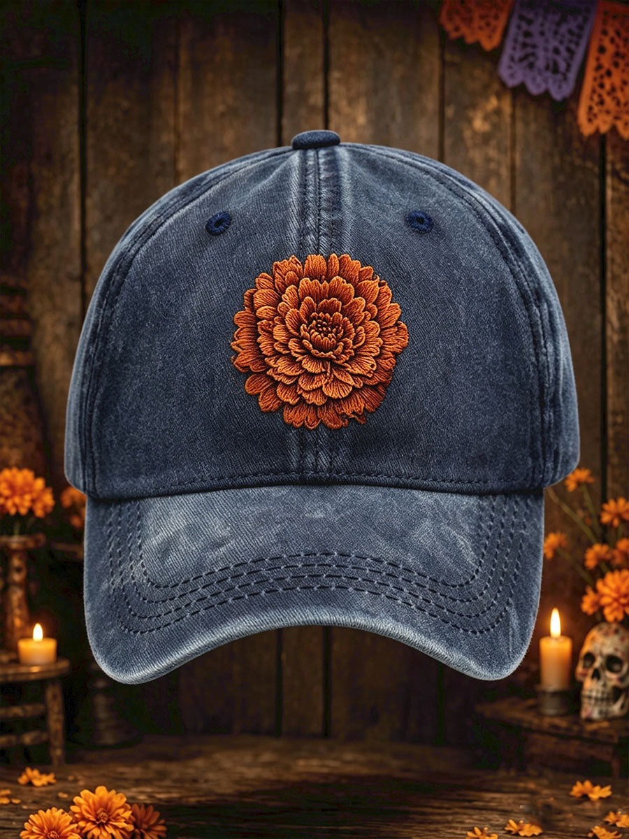 Sombrero unisex con estampado floral del Día de los Muertos mexicano