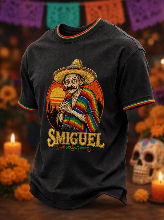 Camiseta casual con estampado Day Of The Dead para hombre