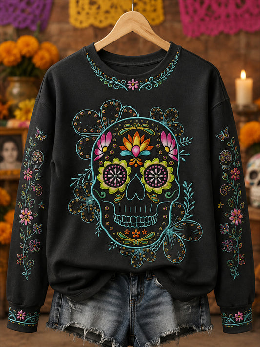Día de las mujeres del cráneo muerto Imprimir Casual Sudadera