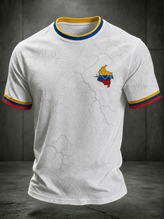 Camiseta manga corta Colombia Strong Pray For Colombia para hombre