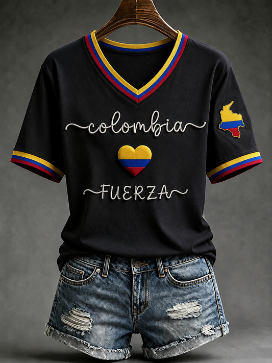Camiseta de manga corta de Fuerza Colombia para mujer