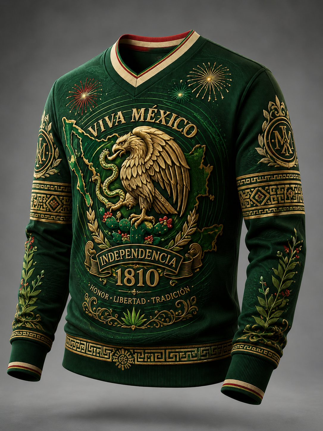 Camiseta de manga larga para hombre del Día de la Independencia Mexicana
