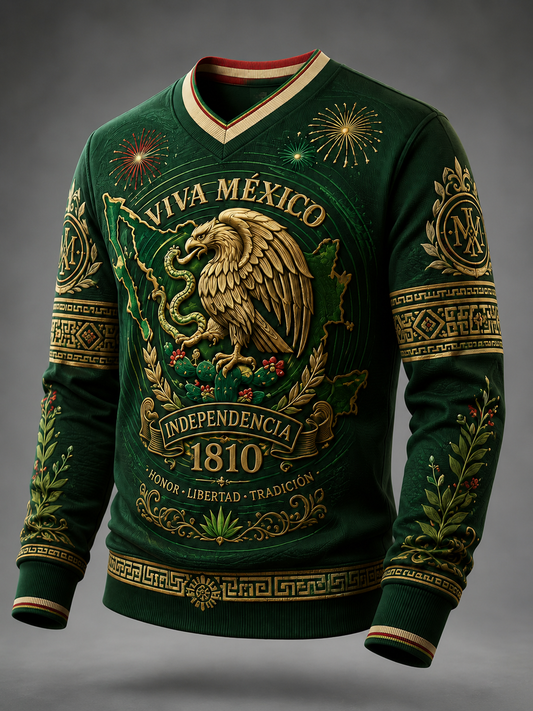 Camiseta de manga larga para hombre del Día de la Independencia Mexicana