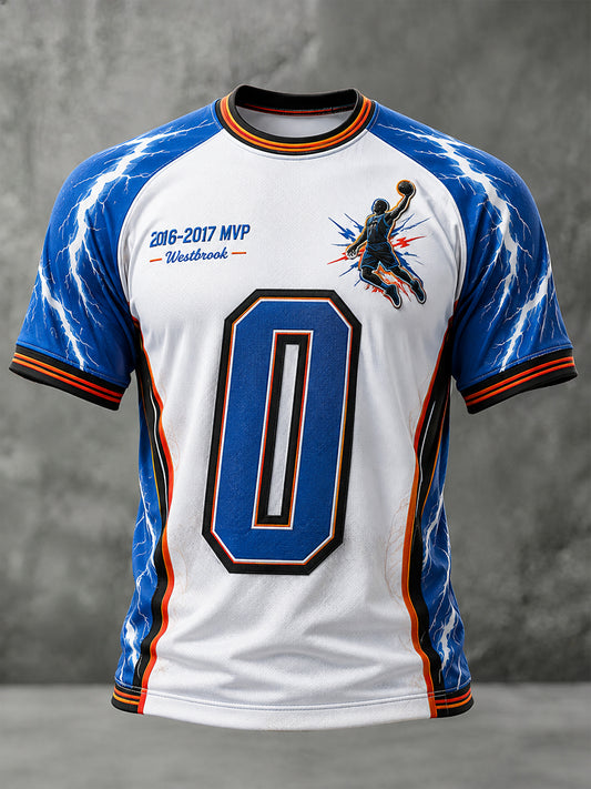 Camiseta de hombre de manga corta con estampado conmemorativo de una estrella del baloncesto