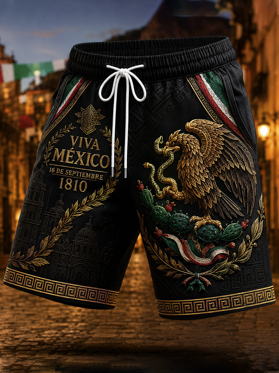 Bermudas mexicanas para el Día de la Independencia para hombre