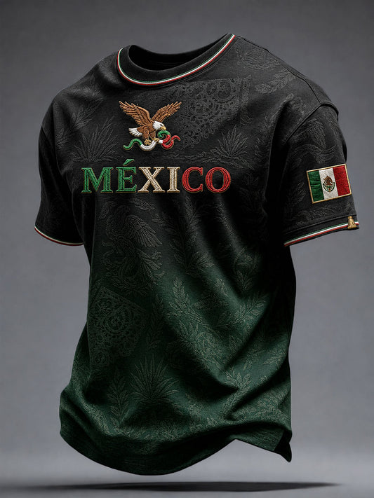 Camiseta estampada con diseño del Día de la Independencia de México para hombre