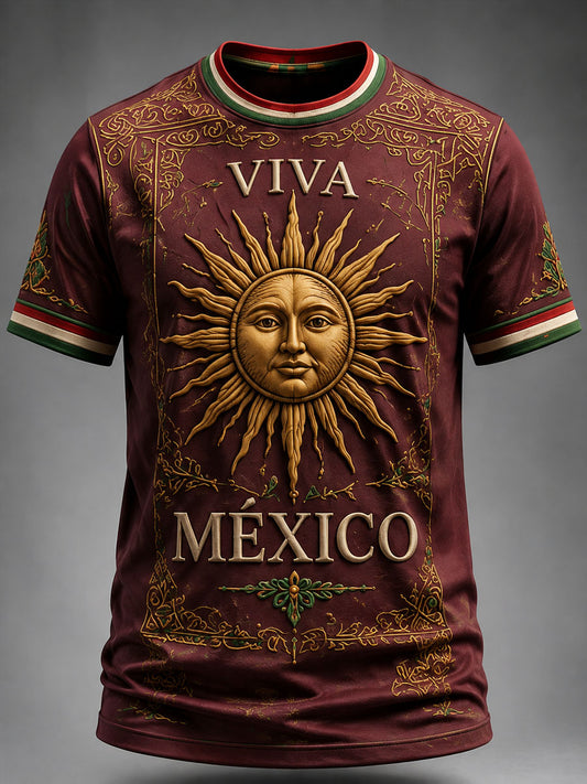 Camiseta casual estampada del Día de la Independencia de México para hombre
