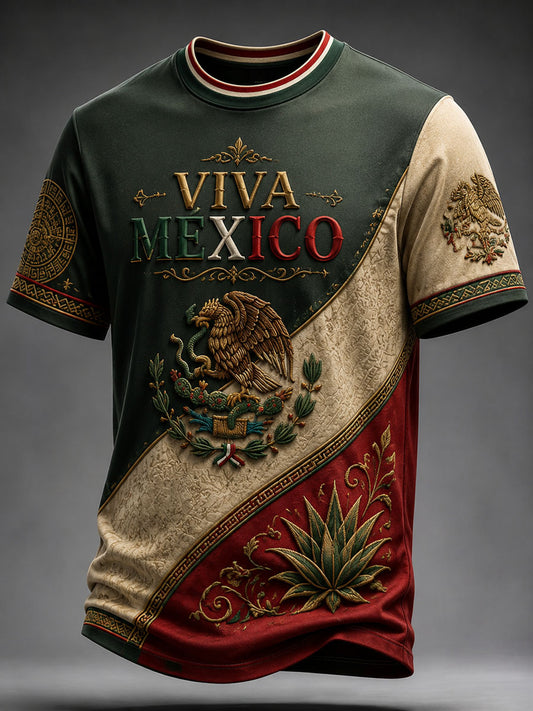 Camiseta casual estampada del Día de la Independencia de México para hombre
