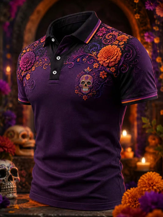 Día de México de los hombres muertos Art Print Casual Polo