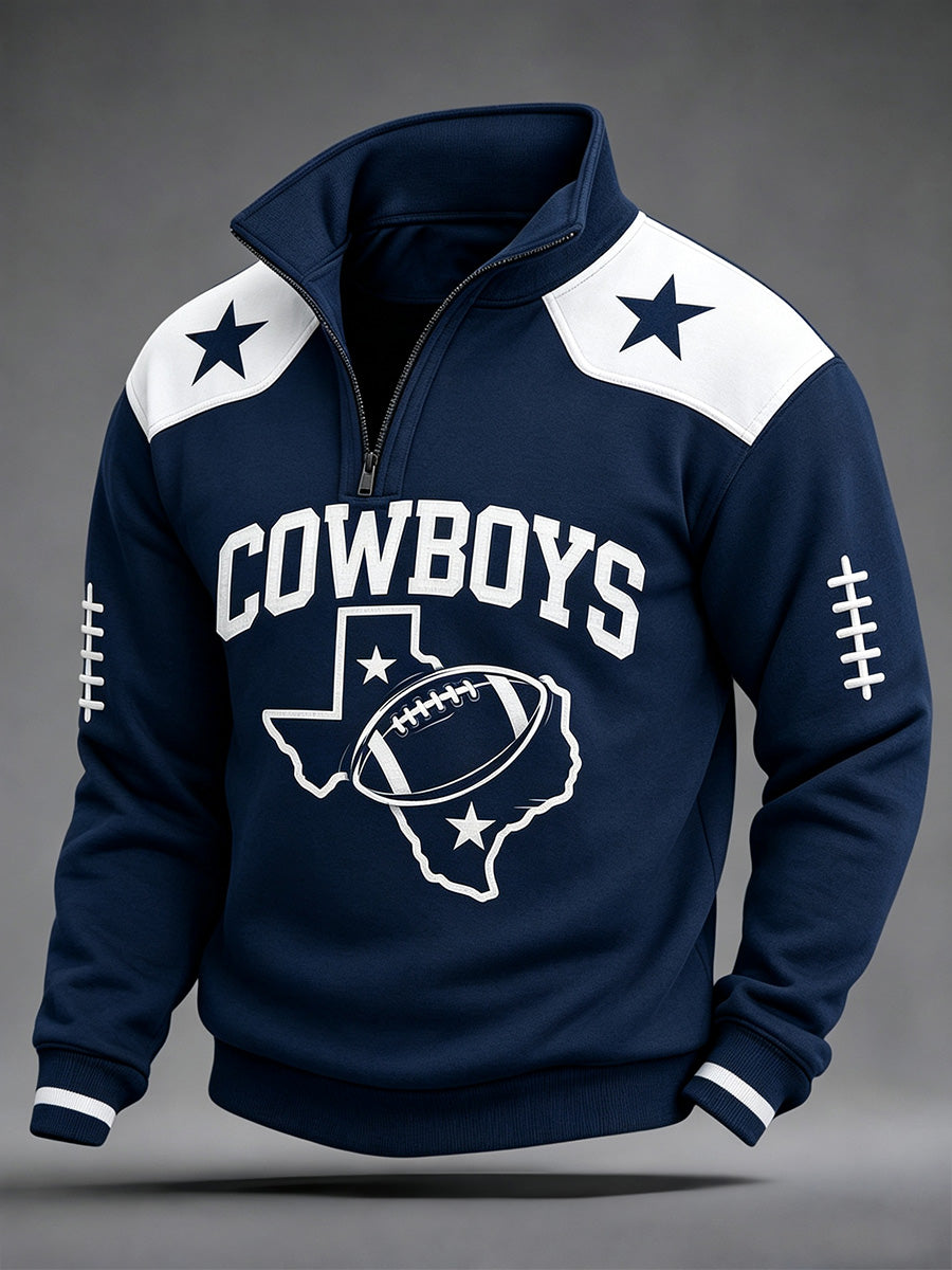 Hombres de fútbol Gameday regalo para los aficionados al fútbol Casual Zip-Up Hoodie