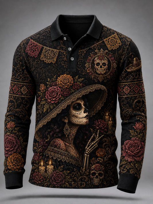 Camisa manga larga día de los muertos de México