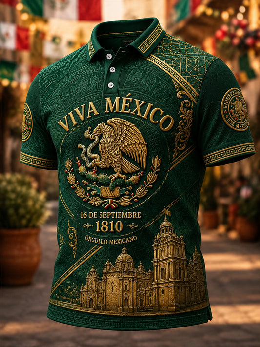 Camiseta de manga corta para el Día de la Independencia de México, para hombre
