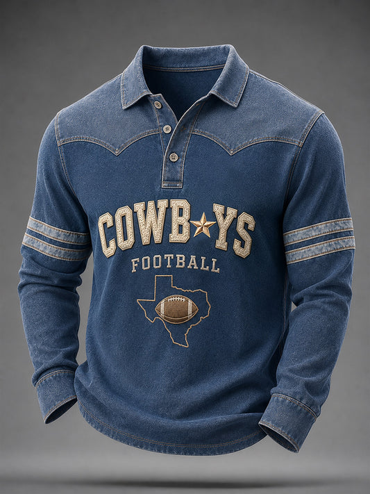 Hombres Fútbol Gameday regalo para los aficionados al fútbol Polo Casual