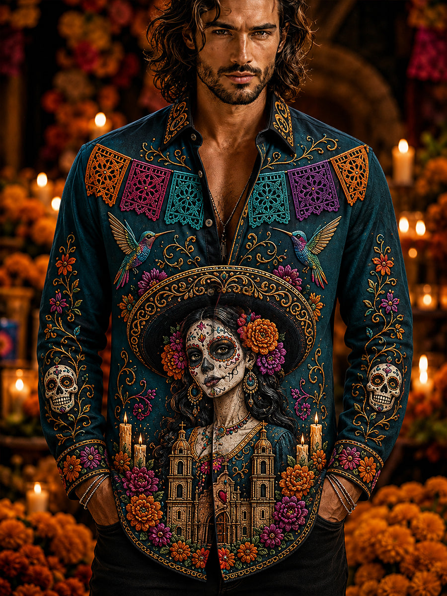 Día de México de los hombres de la camiseta muerta de la galleta