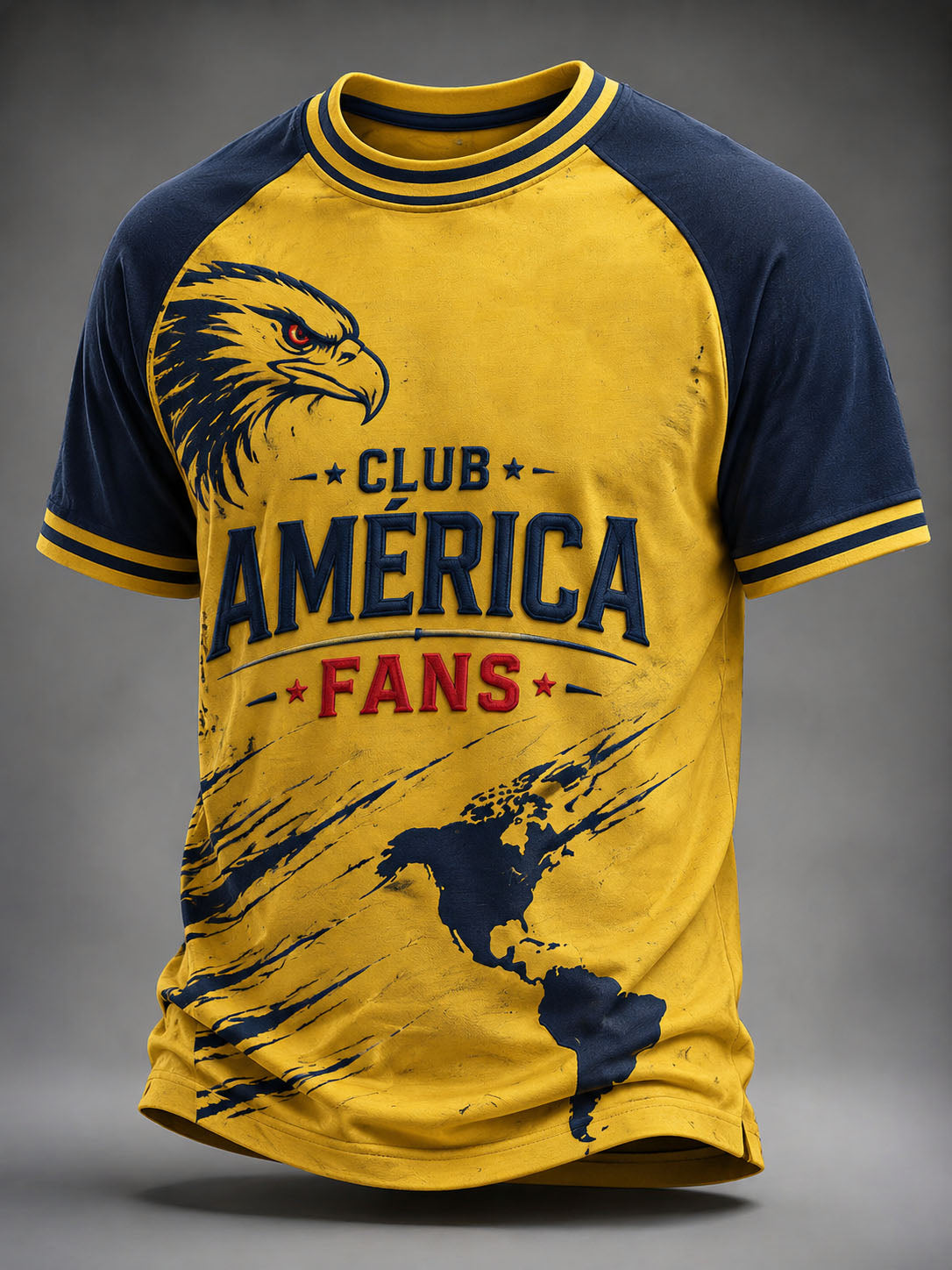 Camiseta casual estampada del equipo de América de fútbol masculino