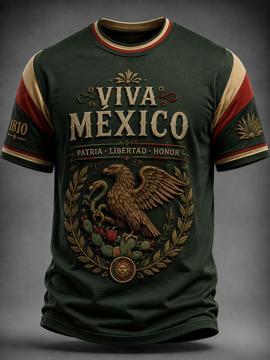 Camiseta casual estampada del Día de la Independencia de México para hombre