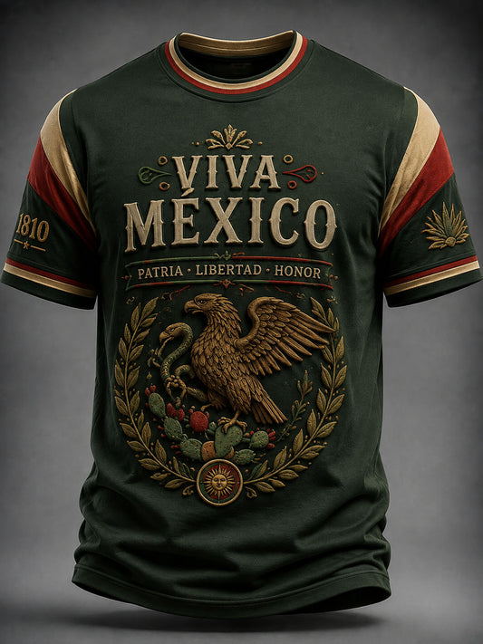 Camiseta casual estampada del Día de la Independencia de México para hombre