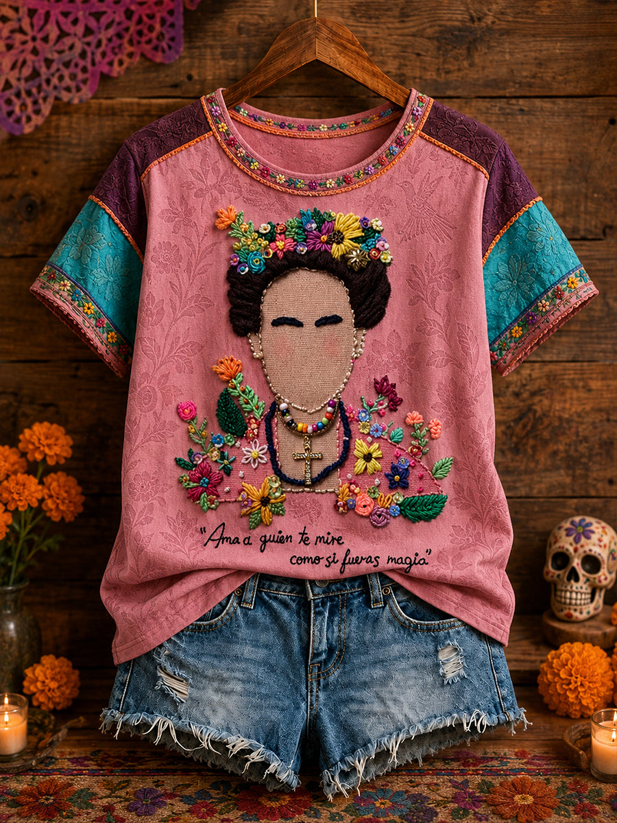 Camiseta estampada México Floral Art para mujer