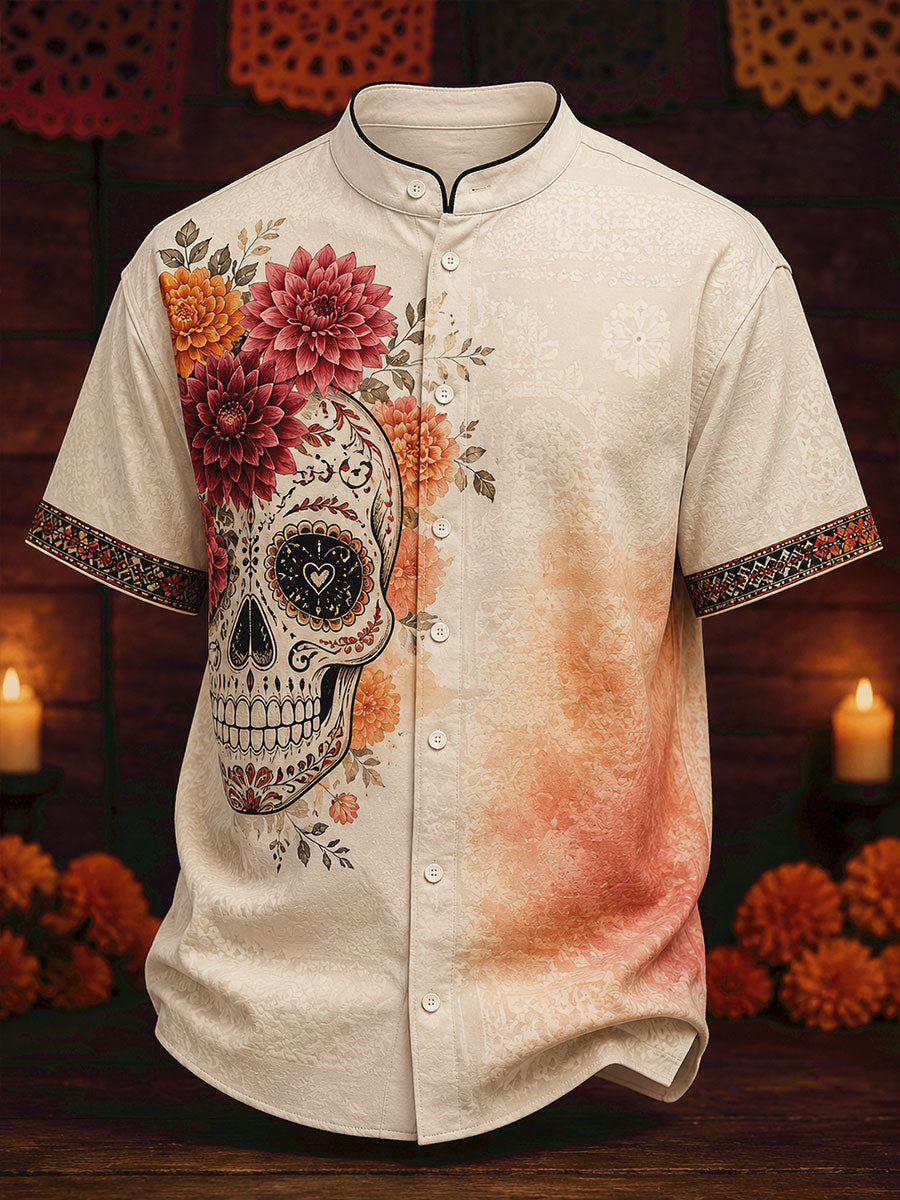 Día de México de los hombres del arte floral muerto impreso Camisa