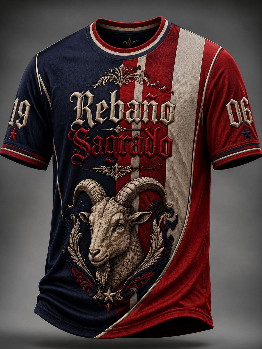 Camiseta casual estampada con el equipo de cabras del Guadalajara de fútbol masculino