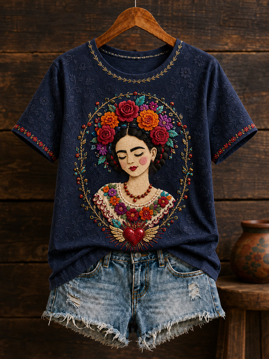 Camiseta estampada México Floral Art para mujer