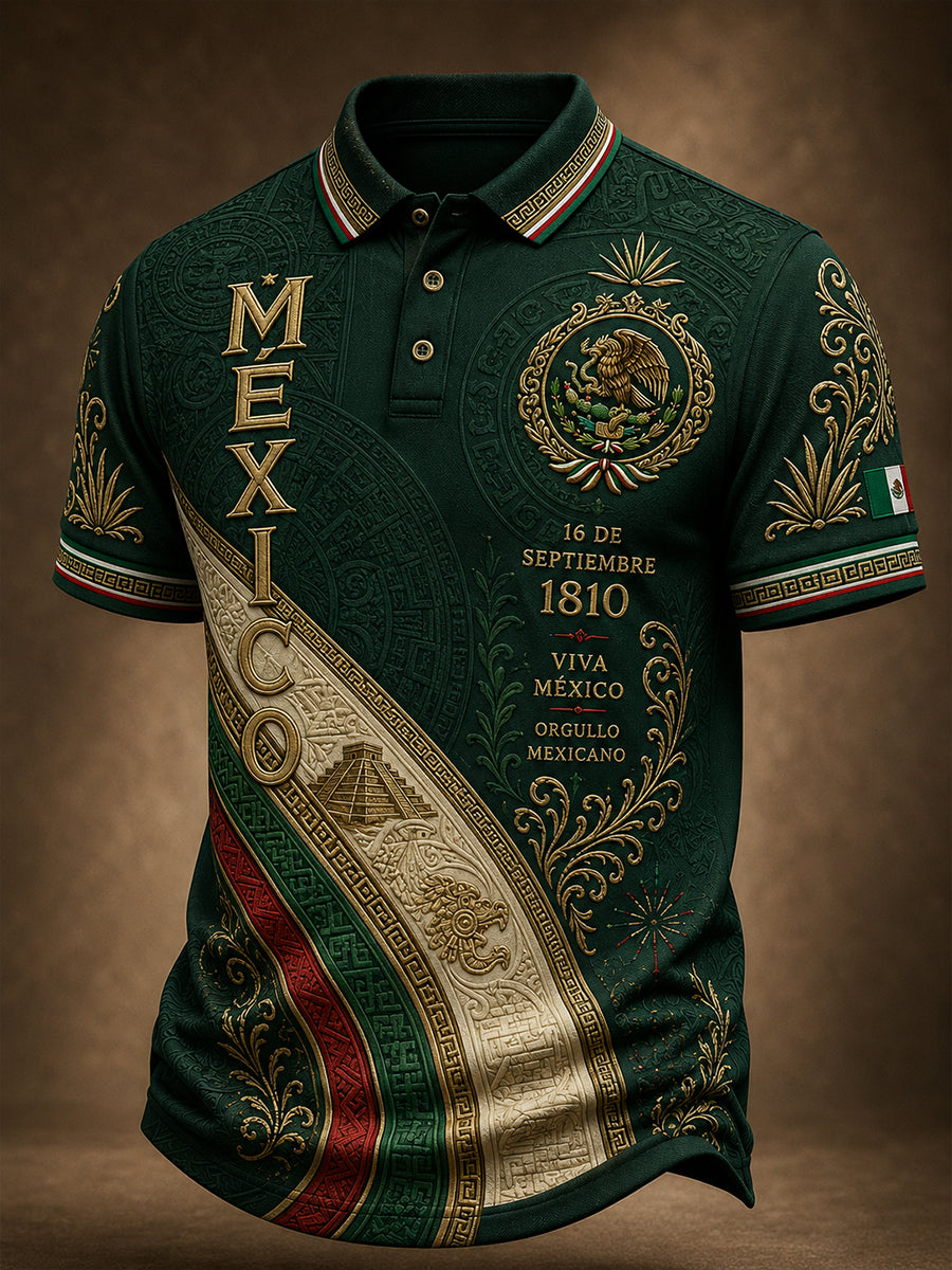 Camiseta de manga corta Día de la Independencia Mexicana para hombre