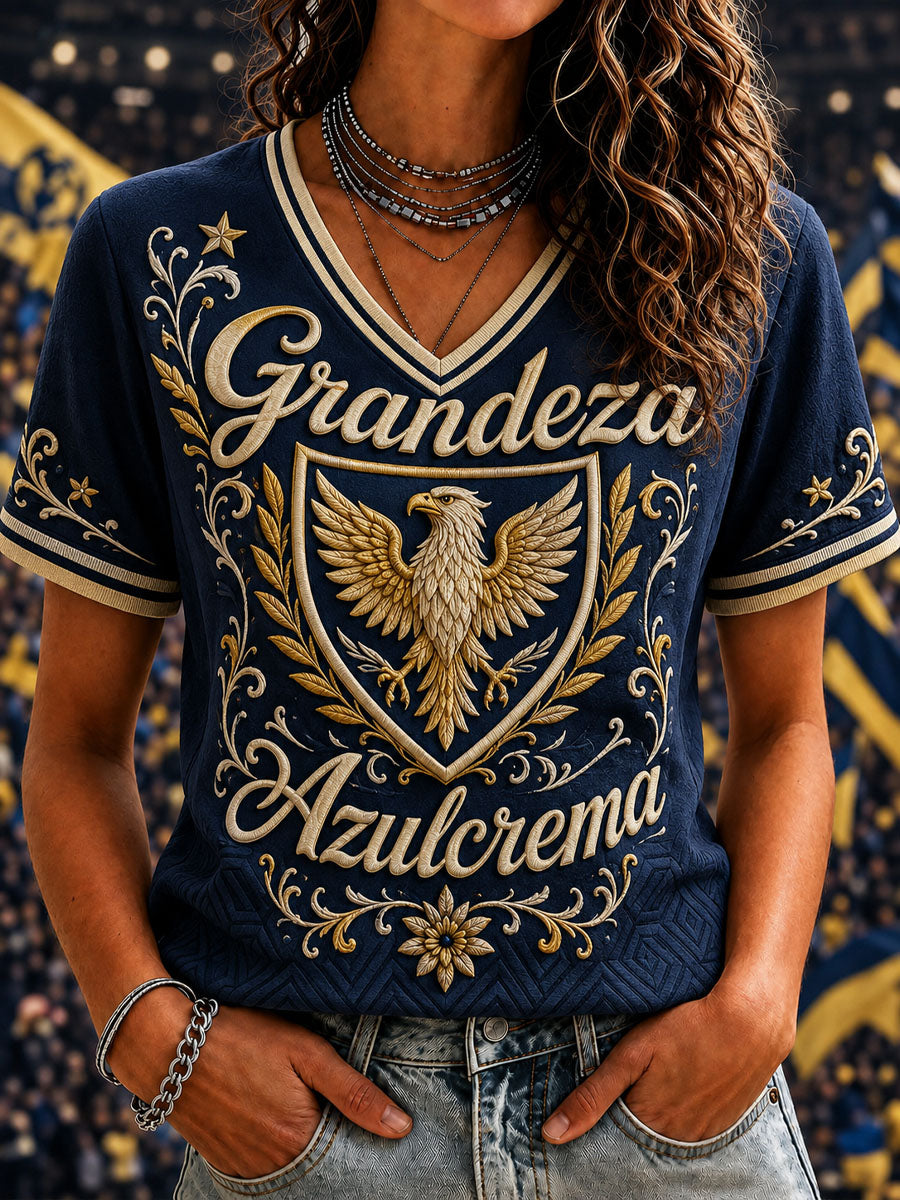 Camiseta casual de manga corta con estampado del Club América femenino