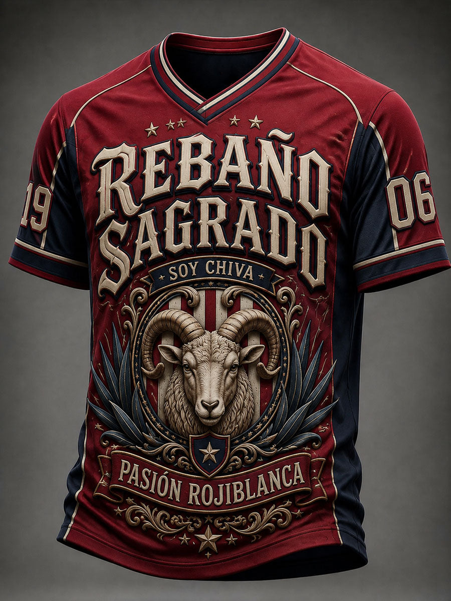 Camiseta casual estampada de fútbol masculino Chivas de Guadalajara