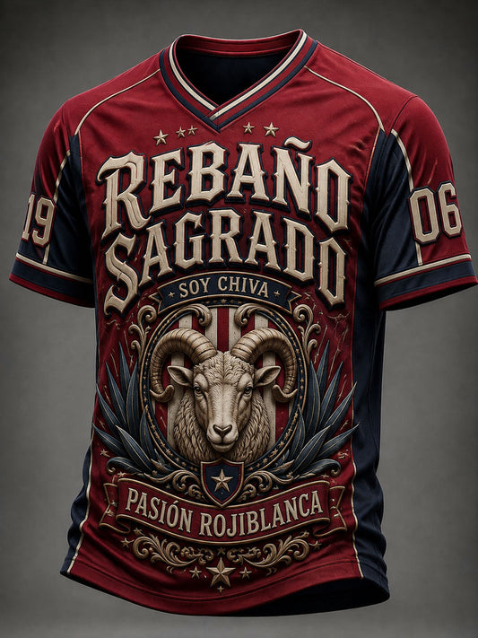 Camiseta casual estampada de fútbol masculino Chivas de Guadalajara