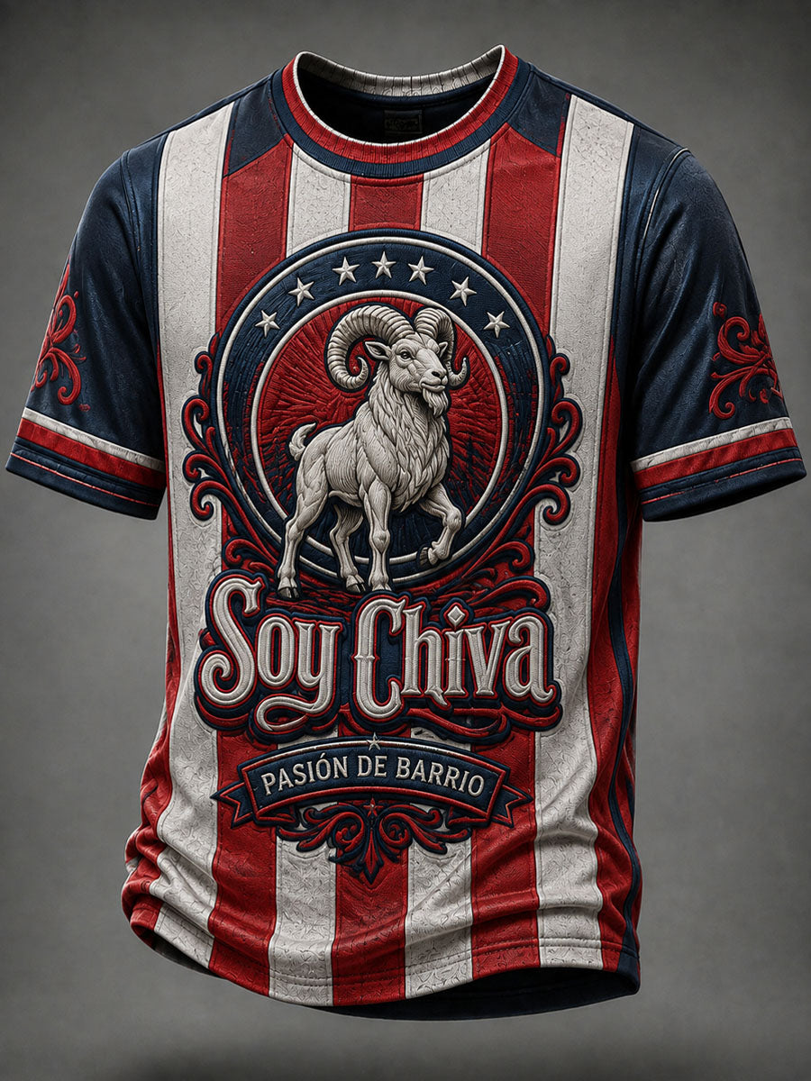 Camiseta casual estampada de fútbol masculino Chivas de Guadalajara