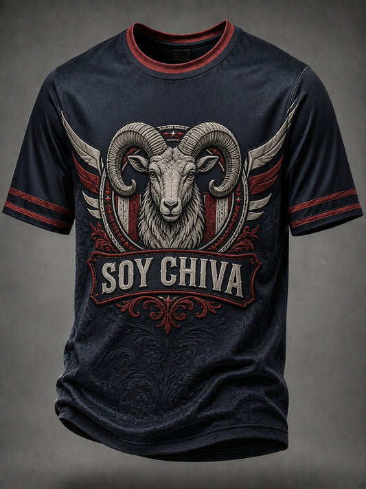 Camiseta casual con estampado del equipo de fútbol masculino Los Cabritos de Guadalajara