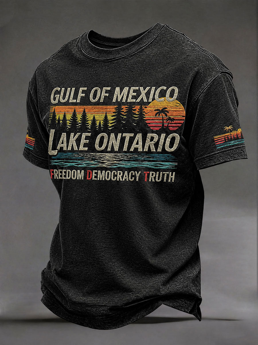SMen "Golfo de México Lago Ontario Libertad Democracia Verdad" Camisetas