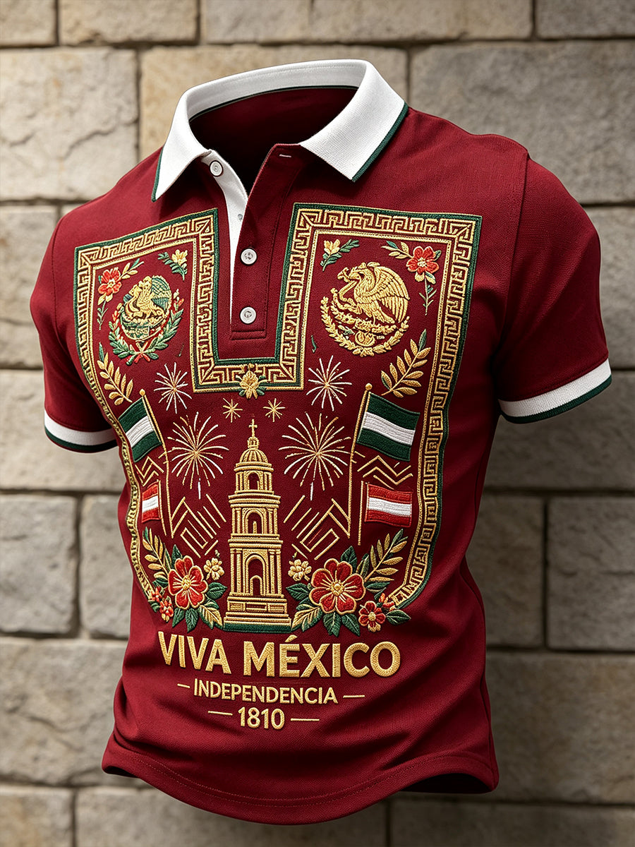 Camisetas casuales con estampado artístico del Día de la Independencia de México de 1810 para hombre