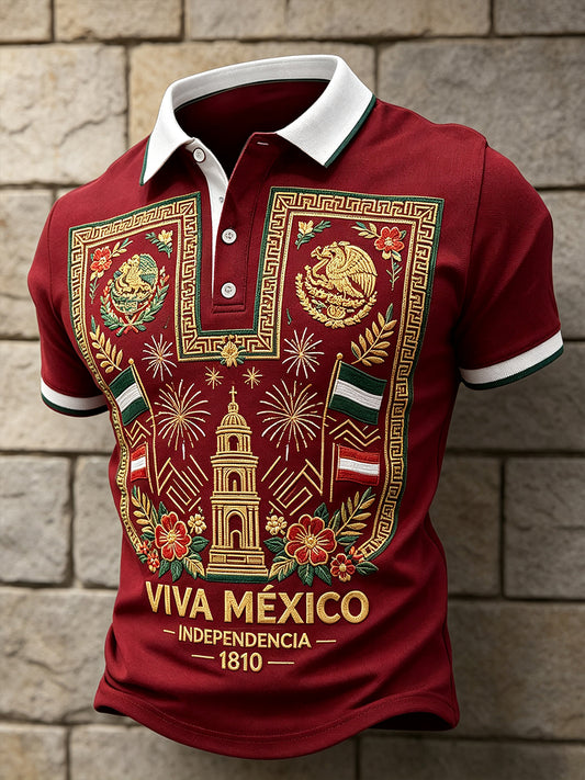 Camisetas casuales con estampado artístico del Día de la Independencia de México de 1810 para hombre
