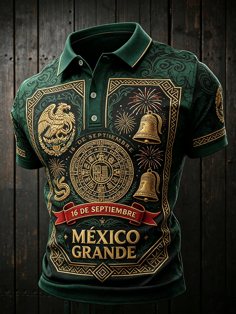 Camisetas casuales con estampado artístico del Día de la Independencia de México de 1810 para hombre
