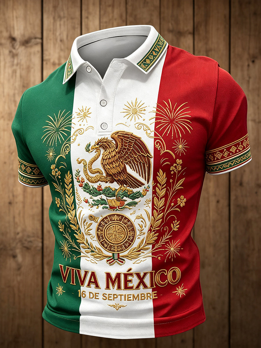 Camisetas casuales con estampado artístico del Día de la Independencia de México de 1810 para hombre