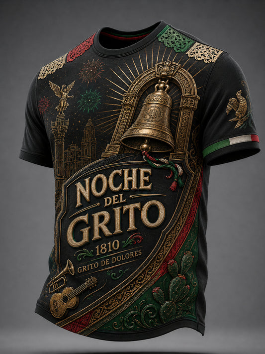 Camisa de manga larga para el Día de la Independencia de México, para hombre