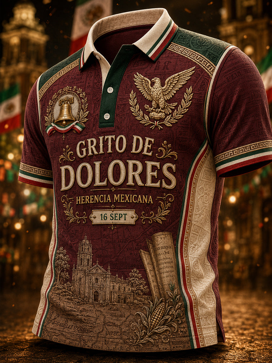 Camisa de manga larga para el Día de la Independencia de México, para hombre