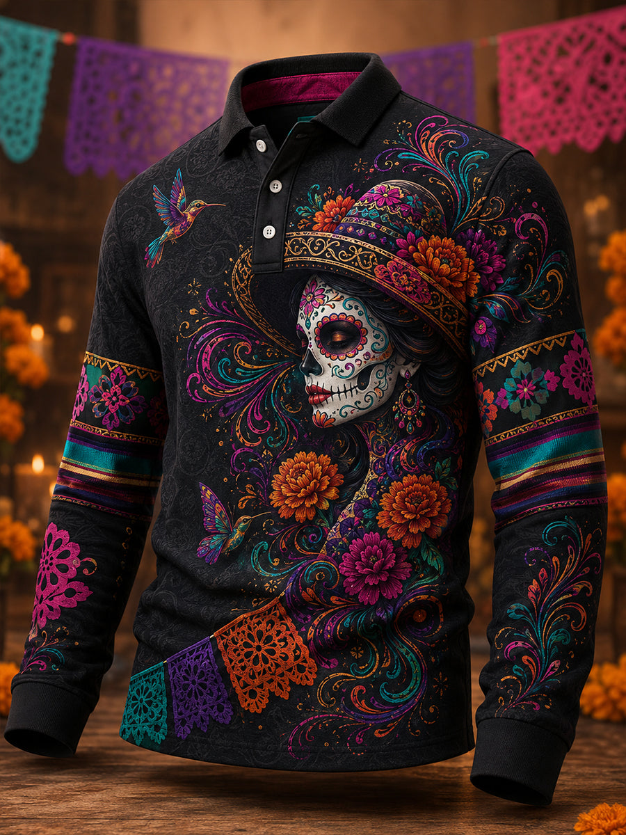 Camisa manga larga día de los muertos de México