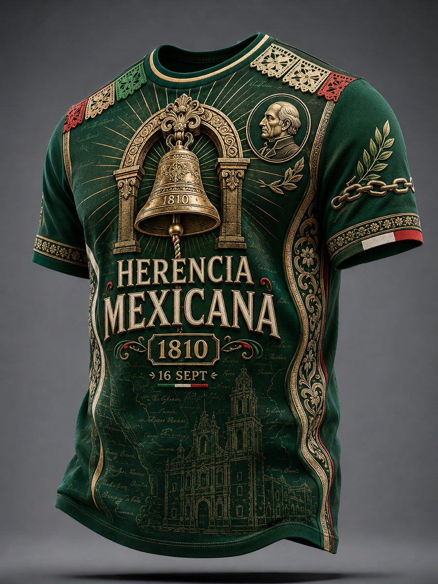 Camisa de manga larga para el Día de la Independencia de México, para hombre