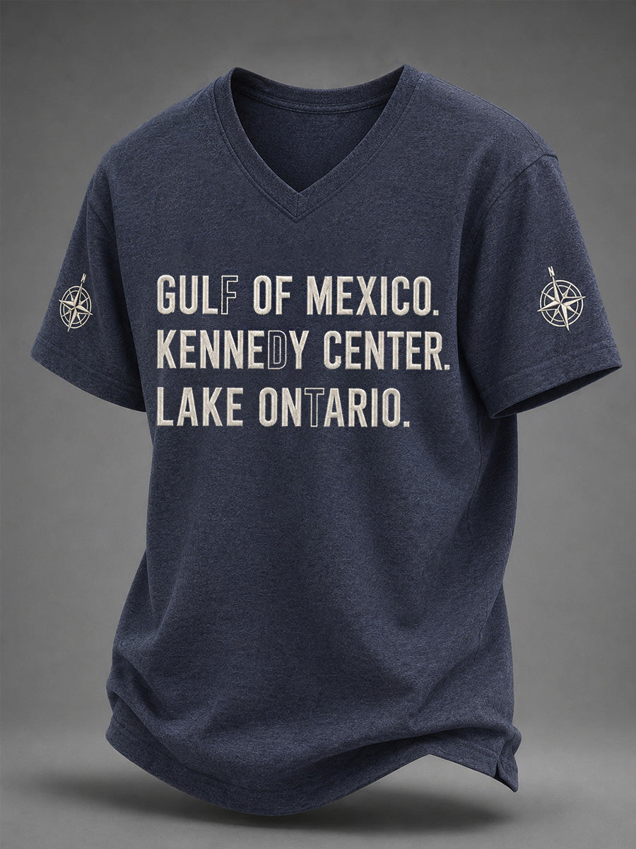 Camiseta con cuello en V para hombre Lake Ontario Always And Forever