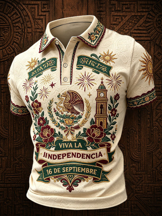 Camisetas casuales con estampado artístico del Día de la Independencia de México para hombre